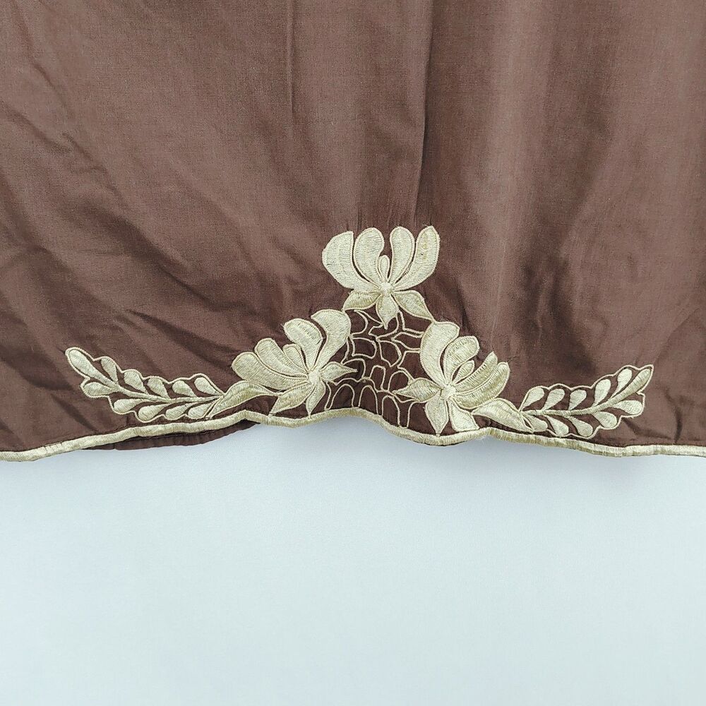 Vintage 70s Caro of Honolulu Women's Brown Floral Plus Size Top size 16 - Picture 6 of 7